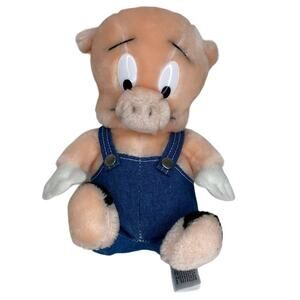 Vintage Porky Pig Warner Bros Looney Tunes Stuffed Animal Plush 1993